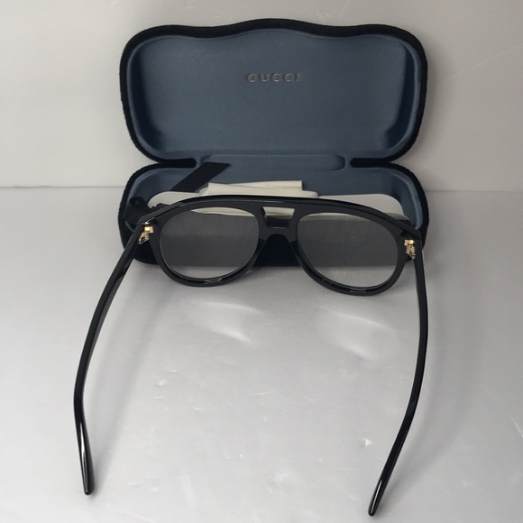 Authentic GUCCI GG1320O 001 This aviator Gucci optical comes shiny black frame. - Picture 9 of 15